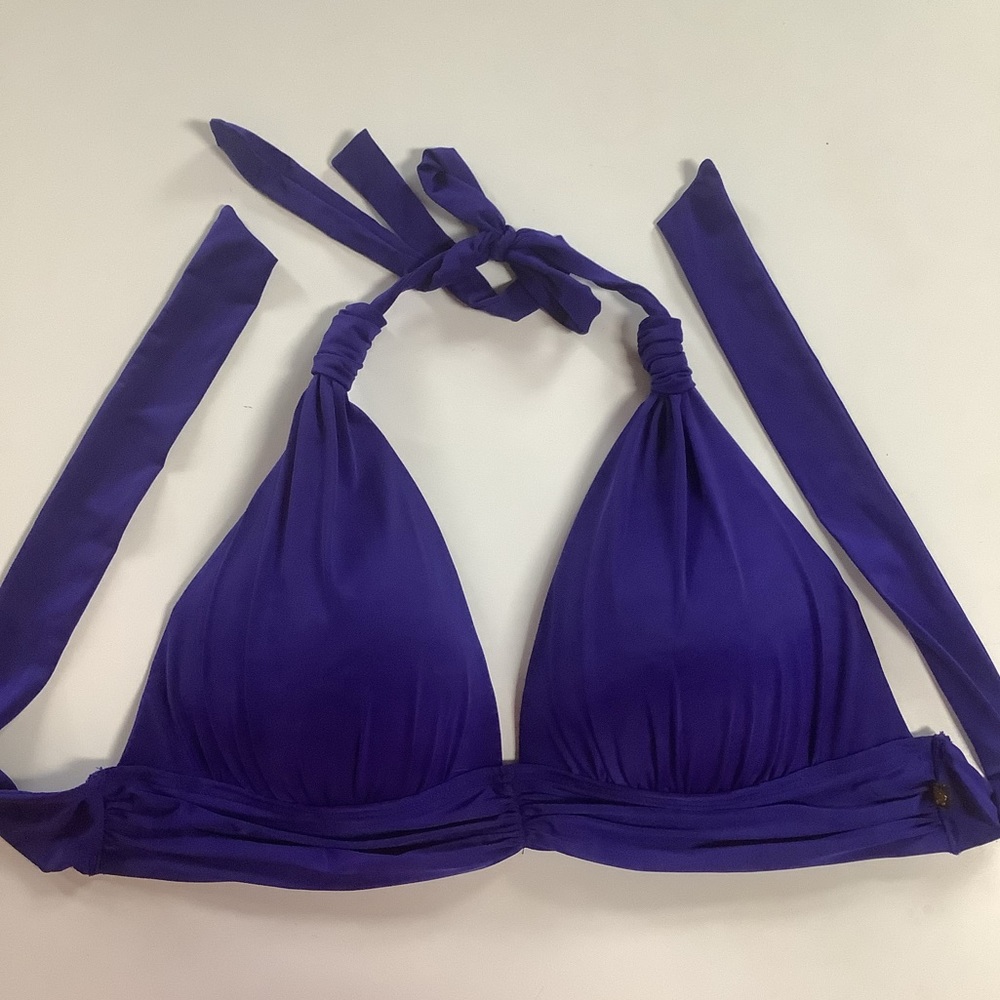 La Vie en Rose Aqua padded halter bikini top